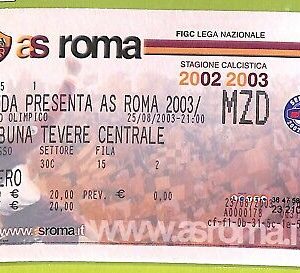 C1432 - Vecchio BIGLIETTO PARTITA CALCIO -2002-2003 MAZDA VS ROMA