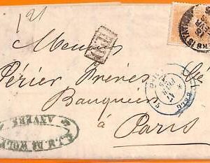 99002 - BELGIUM - POSTAL HISTORY - EARLY COVER to FRANCE  1875