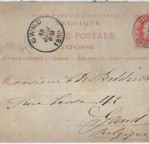 69876 - BELGIUM - POSTAL HISTORY - STATIONERY CARD from BIRKENFELD 1882 - P17