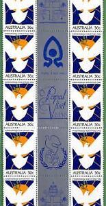 ZA1453 - AUSTRALIA - Stamps - PAPAL VISIT strip of 5 GUTTER PAIRS 1986 JPII