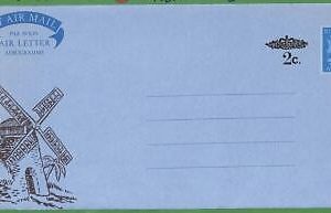ZA1452 - ANTIGUA  - POSTAL HISTORY - Surcharged AEROGRAMME Windmills MAPS