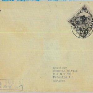 94257 - RUSSIA Touva TUVA - POSTAL HISTORY - REGISTERED COVER to  SPAIN  1935