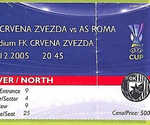 C1439 - Vecchio BIGLIETTO PARTITA CALCIO 2005 CRENE ZVEZDA VS ROMA
