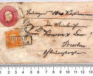 P0890 - GERMANY: Prussia Prussen - STATIONERY COVER  from OHLAU to BRESLAU
