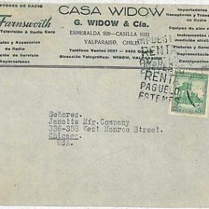 27373  - CHILE - POSTAL HISTORY - COVER to USA - CENSURED FLOWERS
