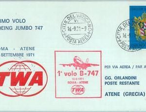 83062 - VATICANO - Postal History - FIRST FLIGHT: Rome  ATHENS # 815 BB  1971