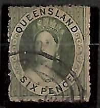 76698 - QUEENSLAND  - STAMP: SG  # 6 - VERY Fine Used