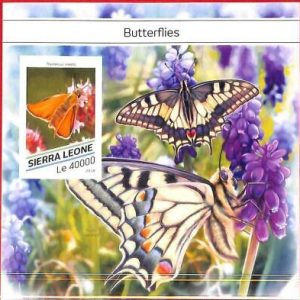 A4780 - SIERRA LEONE - ERROR IMPERF, Hoja de recuerdo: 2018, Mariposas, Flores