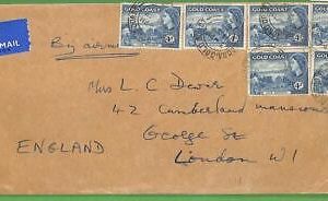ZA1476 - GOLD COAST - POSTAL HISTORY - Airmail COVER to ENGLAND 1950's