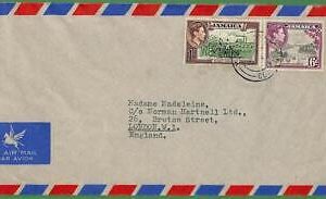 ZA1473 - JAMAICA - POSTAL HISTORY - Oversize AIRMAIL COVER to England  1940's