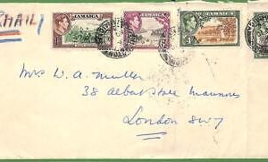 ZA1475 - JAMAICA - POSTAL HISTORY - Oversize AIRMAIL COVER to England  1952