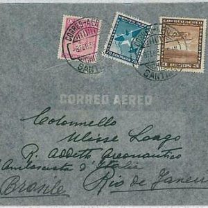 37493 -   CHILE - Postal History - AIRMAIL  COVER to BRAZIL 1936