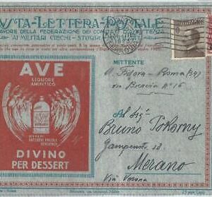 69571 - ITALY - POSTAL HISTORY - BLP Advertising COVER  13: WINE medicine ANGELS