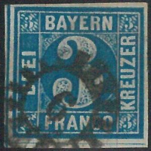 77924  - GERMANY Bayern -  STAMP:  Michel  # 2 Ib  -  USED with nice POSTMARK