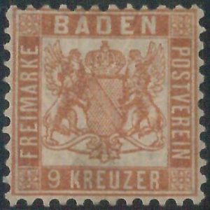 77948a -  GERMANY Baden -  STAMP:  Michel  # 20a -   MINT Hinged