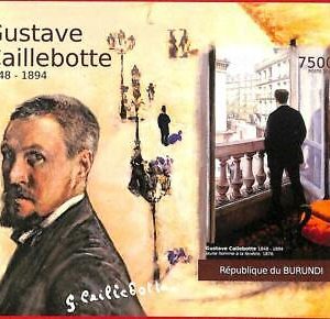 A0153 - BURUNDI - ERROR, 2012 IMPERF SHEET -  ART Gustave Caillebotte