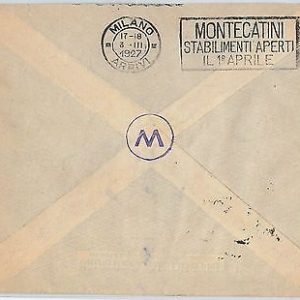 59768 - ITALY - POSTAL HISTORY:  COVER  1927 -  MEDICINE: Salsomaggiore  SPRINGS