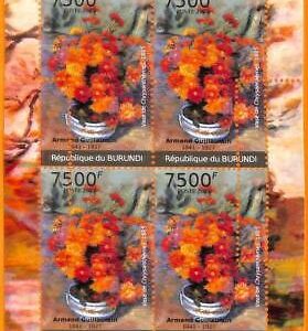 A5566 - BURUNDI - ERROR, 2012, MISPERF MINIATURE SHEET: Armand Guillaumin, Art