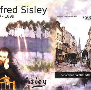 A0163 - BURUNDI - ERROR, 2012 IMPERF SHEET - IMPRESSIONIST Art  ALFRED SISLEY