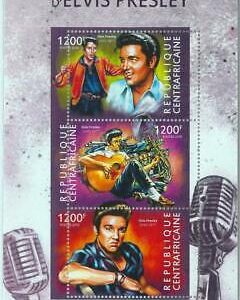 A0254 - CENTRAL AFRICAN REP, ERROR, MISPERF, Miniature s: 2015, Presley, Music