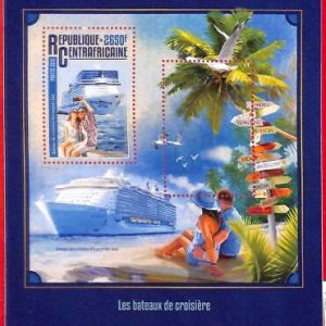 A1573 - CENTRAL AFRICAN R - ERROR: MISSPERF SOUVENIR SHEET - 2016 Cruise ships