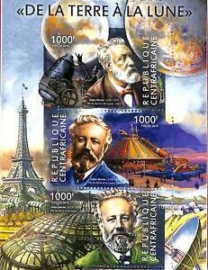 A0257 - CENTRAL AFRICA - MISSPERF 2015 stamp SHEET : JULES VERNES Leterature