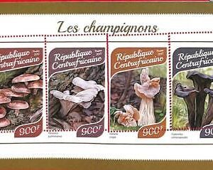 A0301 - CENTRAL AFRICA - MISSPERF 2017  stamp SHEET: Nature MUSHROOMS Champignon