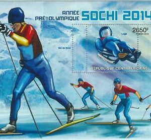 A1513- CENTRAL AFRICAN REP. ERROR МISPERF: 2013, Sochi 2014, Luge, Cross country