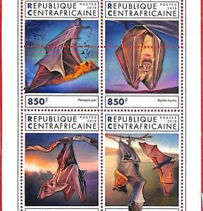 A1594 - CENTRAL AFRICAN R - ERROR: MISSPERF SOUVENIR SHEET - 2018, Bats