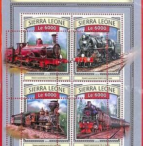 A4604 - SIERRA LEONE -ERROR MISPERF Miniature s: 2016, Locomotive a vapore,...