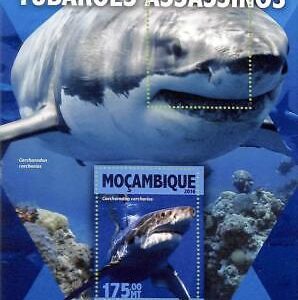 A8173- MOCAMBIQUE - ERROR MISPERF Stamp Sheet - 2016 Killer Sharks