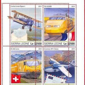A4608 - SIERRA LEONE - ERRORE MISPERF: 2019 Posta, Aerei, Treni, Bandiera