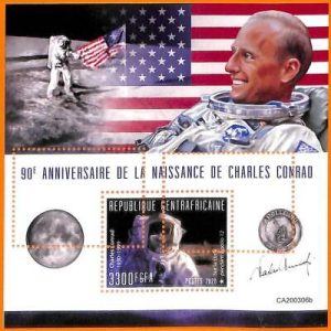 A5743 - CENTRAL AFRICAN REP - ERROR, 2020, МISPERF SOUVENIR SHEET: Conrad, Space