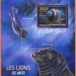 A5644 - CENTRAL AFRICAN REP - ERROR, 2013, МISPERF SOUVENIR SHEET: Sea Lions