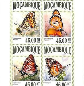A8195 - MOCAMBIQUE - ERROR MISPERF Stamp Sheet -2013 INSECTS  Butterflies
