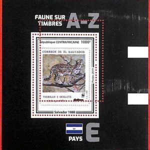 A3960 - Central African Rep - ERROR MISPERF Souvenir sheet: 2019, WWF, Ocelots
