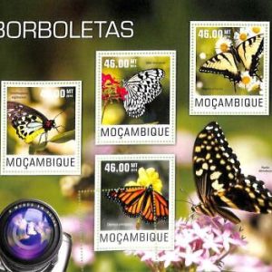 A8202- MOCAMBIQUE -ERROR MISPERF  Stamp Sheet -2014 INSECTS  Butterflies