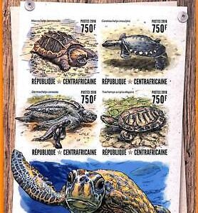 A5689 - CENTRAL AFRICAN REP - ERROR, 2016, IMPERF MINIATURE SHEET: Turtles