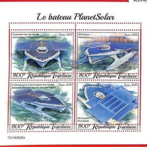 A3140 -TOGO, ERROR MISSPERF Miniature s: 2019 MS Tûranor, PlanetSolar Boat, Ship