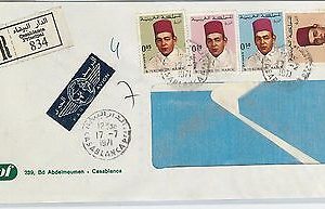 61190  -  MOROCCO - POSTAL HISTORY -  REGISTERED COVER  to ITALY  1971