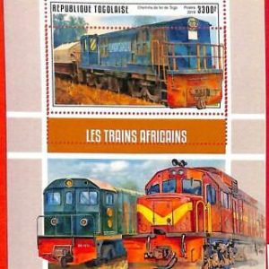A3123 - TOGO, ERROR MISSPERF, Souvenir sheet: 2019, African Trains, Locomotives