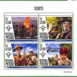 A2554 - SIERRA LEONE -ERROR: MISPERF, Miniature s -2019 Boy Scouts, Baden-Powell