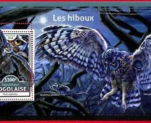 A4960 - TOGO - ERROR MISPERF, Souvenir sheet: 2016, Owls, Birds