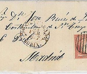 34717 - SPAIN España - POSTAL HISTORY - COVER: ED 48 -  SIGUENZA rojo tipo BAEZA