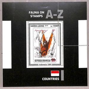 A4553 - SIERRA LEONE - ERROR MISPERF Souvenir sheet: 2019, Orangutans, WWF