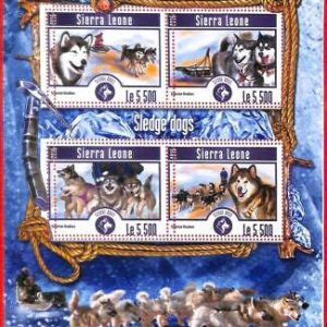 A4659 - SIERRA LEONE - ERROR MISPERF: 2015, Siberian Huskies, Sledge Dogs