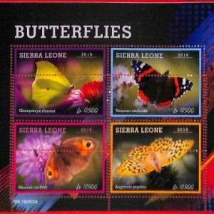 A4615 - SIERRA LEONE - ERROR MISPERF, Miniature sheet: 2019, Butterflies