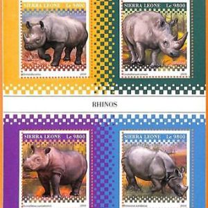 A6785 - SIERRA LEONE, Error, 2018, MISSPERF MINIATURE SHEET: Rhinoceros