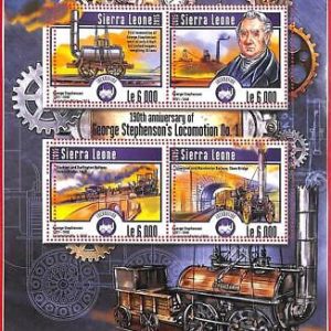 A4712 - SIERRA LEONE - ERROR MISPERF: 2015, Locomotives, Trains, G. Stephenson
