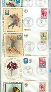 82790 - FRANCE - POSTAL HISTORY: set of 5 FDC  COVERS 1968  Olympic Games SKIING